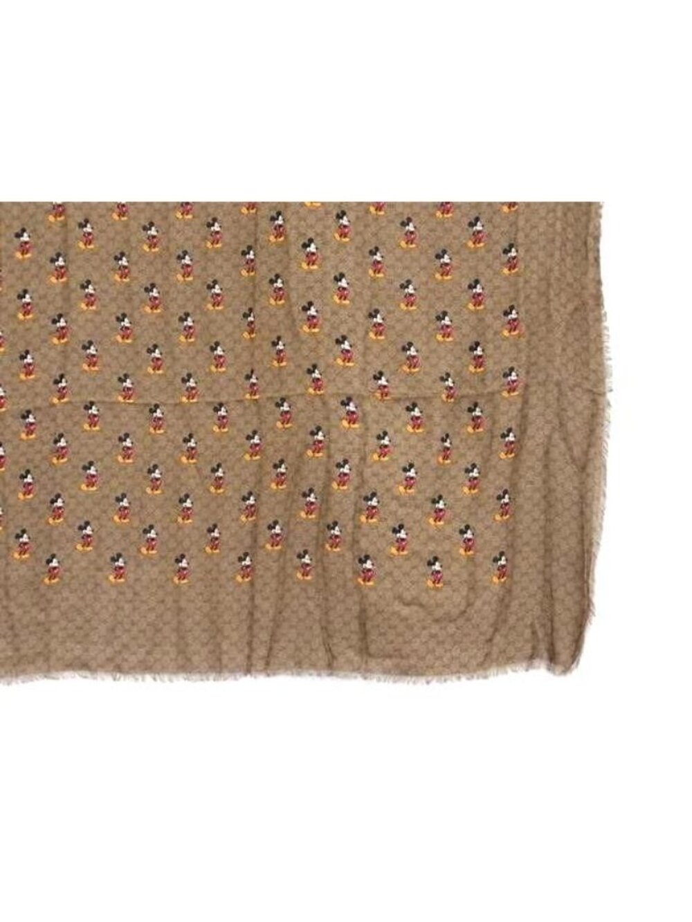 ★SOLD★ Gucci Disney Collaboration Mickey Mouse Micro GG Rayon Silk Shawl Brown - Picture 4 of 7